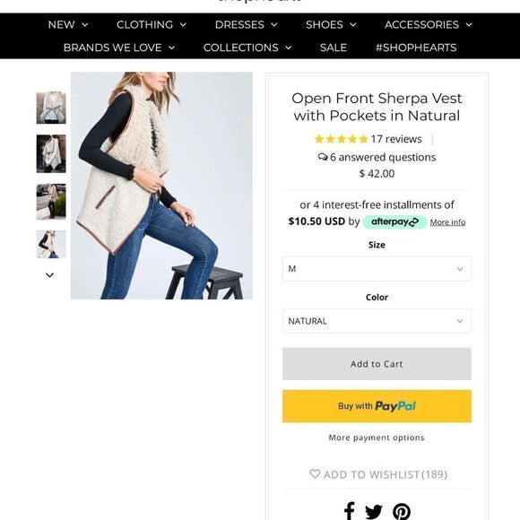 ‎iiSISTERS WOOL BLEND SHERPA LINED OPEN FRONT VEST - Picture 3 of 9